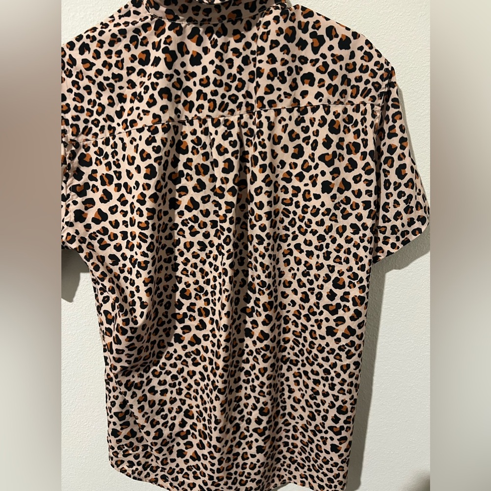 mens large cheetah print dress shirt